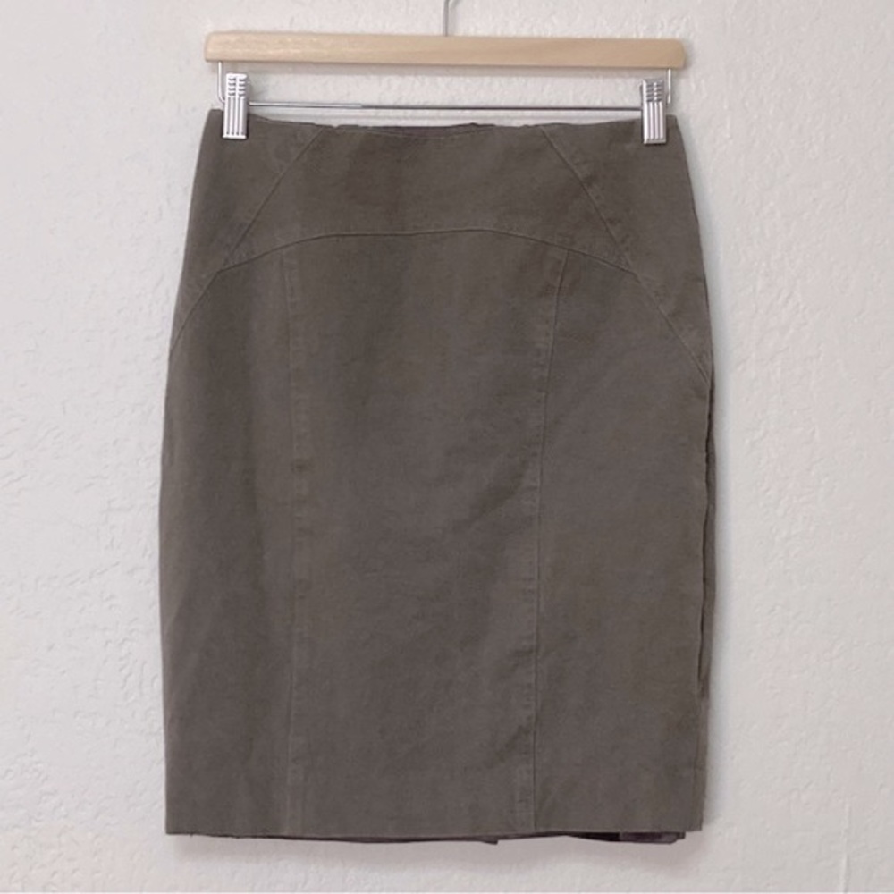 Etcetera Olive Green Lined Pencil Skirt, Size 6